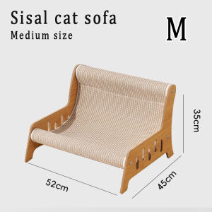 3 in1 Solid Wood Sisal Cat Lounge Chair Cat Scratch Board Cat bed integrated Wear Resistant Cat Sofa