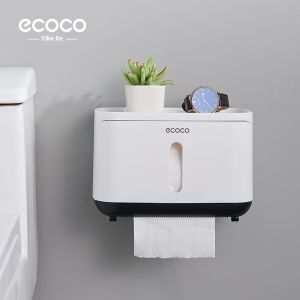 ecoco hiện đại không thấm nước treo tường nhà vệ sinh hộp đựng giấy vệ sinh với lưu trữ cho phòng tắm