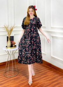 Ross Shop - Daster Midi Bunga - Dress Chbi