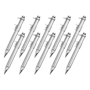 5Pcs Students Stationery 0-100mm Vernier Caliper Pen Ballpoint Pen Measuring Tool Multifunction Roller Ball Pen