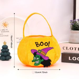 N6MBRH Gifts Pouch Halloween Candy Bag Ghost Trick or Treat Pumpkin Candy Bucket Cute Non-woven Fabric Halloween Candy Bucket Party