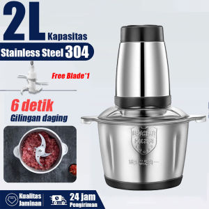 【Beli 1 Gratis 5】 blender daging besar 8L 304 Baja Tahan Karat Rumah/komersial Chopper Blender daging penggiling Meat Blender Elektrik Stainless Steel Chopper Grinder Jumbo chopper