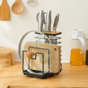 [SG] IMP HOUSE Minimalist Knife and Cutting Board Rack with draining Tray A0568