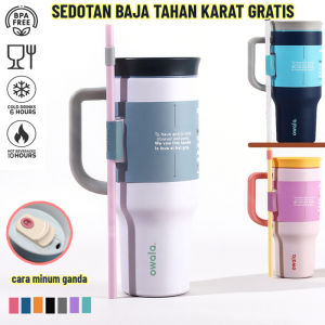 COD OWALA 40oz Tumbler Botol Minum Owala Tahan Panas Dingin Insulated Stainless Steel 304 Tumbler Gagang Premium 1185ML Botol Minum Aesthetic