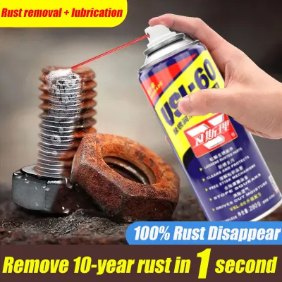 Remove 10-year rust in 1 second Multifunctional rust remover spray VLS-60 For rusty places such as screws gears chains door etc rust remover for metal 100% Rust Disappear anti rust spray for metal Rust removal lubrication Two effects