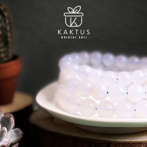 KAKTUS Kristal Asli Blue Chalcedony Crystal Bracelet 蓝色玉髓水晶