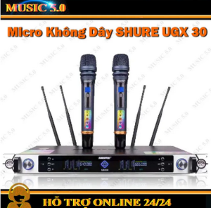 Micro Karaoke Không Dây Cao Cấp SHURE UGX30 - Micro Không Dây BluetoothTụ To - Chống Hú - Bắt Sóng Khỏe 150M Lọc Âm - Chống Hú Tốt Cảm Biến Tự Ngắt