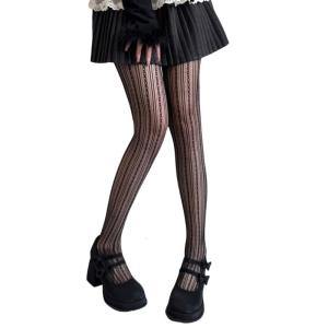 Phụ Nữ Thẩm Mỹ Thanh Lịch xuyên thấu Fishent Pantyhose Vớ Cổ Điển Twist hoa văn sọc lưới dọc Vớ Xà Cạp