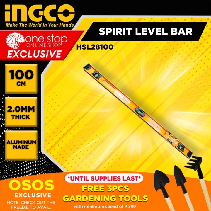 INGCO Original Spirit Level Bar I-Beam Style 100cm HSL28100 •OSOS ...