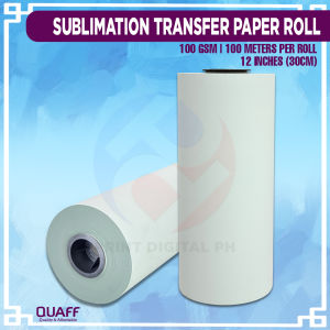 Print Digital - Quaff 12 Inches X 100mtrs Sublimation Paper Roll 100gsm Transfer For Printing