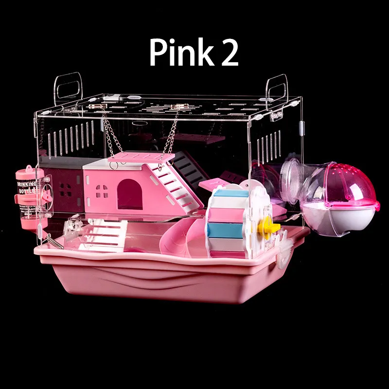 [Lovinland] Pet Large Hamster Cage Gerbil Haven Habitat Small Animal Cage  Hamster Cage Big Castle Double Transparent Hamster Nest - Main Image