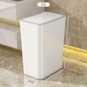 Ready Stock  10.5L/15L kitchen bathroom trash can household press type large capacity bedroom trash can]