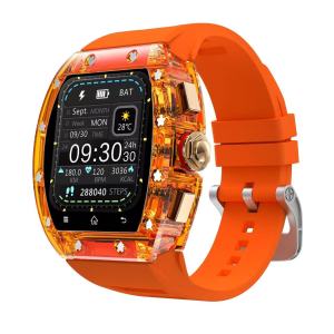 Smartwatch Desain Terbuka Model RM dengan Fitur Deteksi Jantung dan Baterai Tahan Lama - Warna Neon/Hijau Tua/Maroon/Abu Tua
