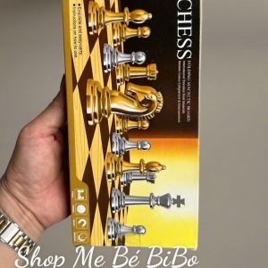 Bộ cờ vua mạ Vàng Bạc CAO CẤP đế nam châm bọc in sắc nét chuẩn quốc tế