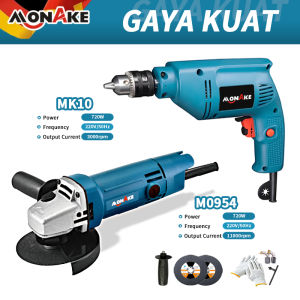 MONAKE Mesin Bor/Mesin Gerinda Angle Grinder Electric Drill 4 inch 100mm (COD)  10mm Bolak Balik Bor Listrik Untuk Bor Tembok Kayu dan Besi