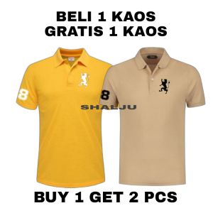 Promo BUY 1 GET 2 PCS Kaos Poloshirt Lion 8/T-shirt Poloshirt Pria Dan Wanita/Kaos Kerah Beli 1 Gratis 1