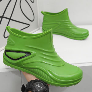 Naimo Rain Boots Mens Waterproof Non-slip Short Tube Fashion Mens Water Shoes Short Tube Trend Leisure Fashion Work Fishing Shoes