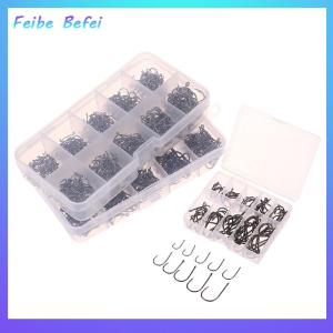 [Feibe Befei] 100-500PCS Fishing Hooks Set High Carbon Steel Sharp Durable Barbed Fishhook Rock Fishing Equipment Gear Tackle Accessories