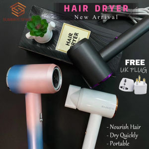 🌬👩🏼‍🦰Pengering Rambut 1400W Design Tukul Tiupan Angin Ion Blue-Ray Mudah Dibawa | Portable Hair Dryer Hammer Design with Strong & Blue-Ray Ion Blower✨👩🏼👩🏻👩👩🏽👩🏼‍🦰✨
