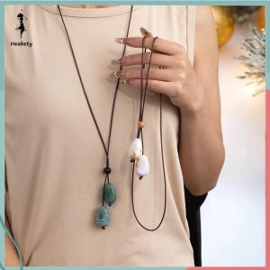 ส่วนลด 10 บาท สำหรับการซื้อ 1 ชิ้น สร้อยคอจี้รูปวงรียาวหรูหราระบบป่าไม้สไตล์จีนใหม่เครื่องประดับแฟชั่นสไตล์วินเทจเซนแบบเรียบง่าย