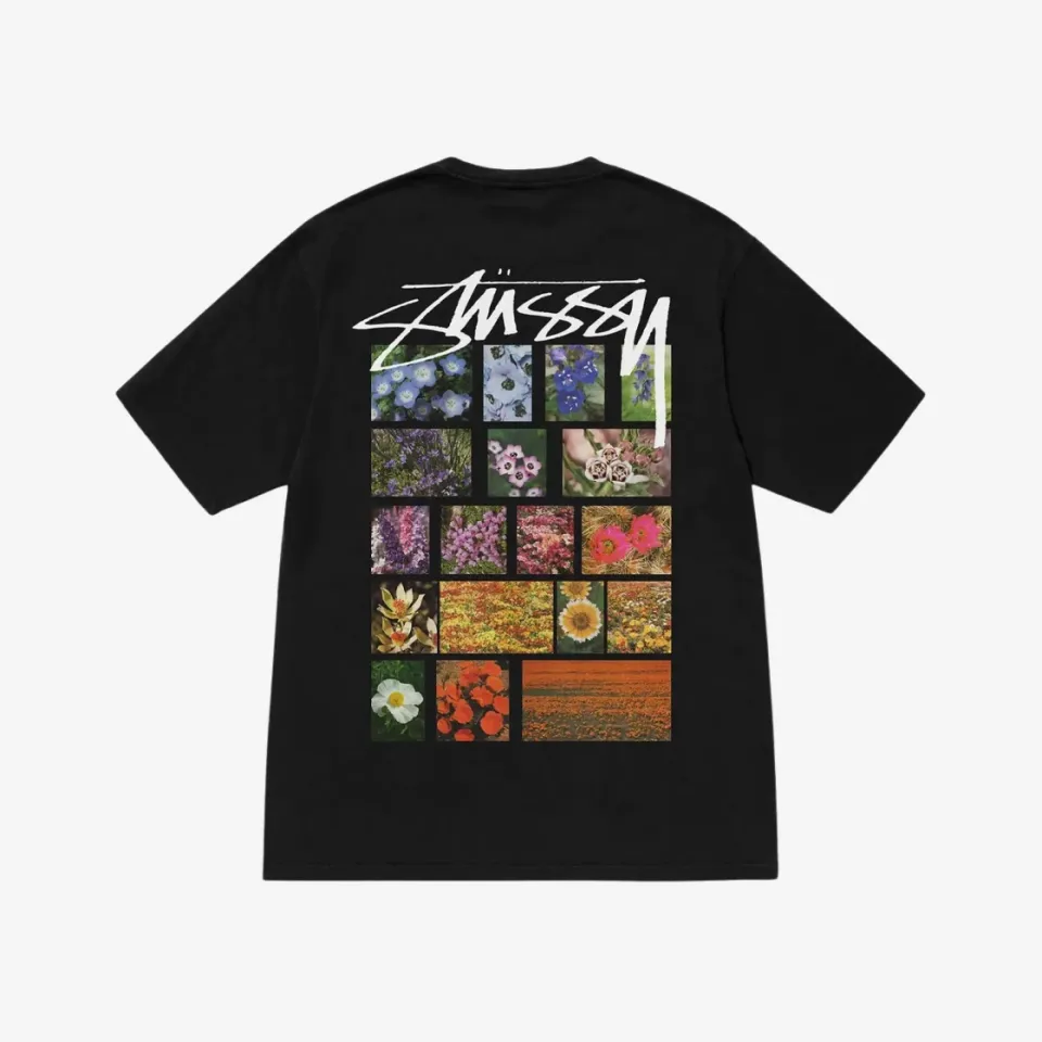 Official Authentic Stussy Flower Grid Pigment Dyed T-Shirt