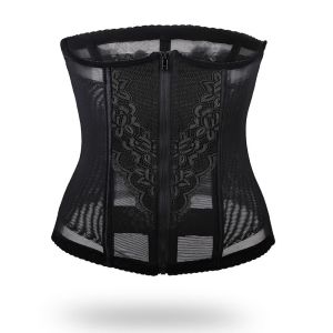 【SINGABRALETTE】Zipper Waist Corset 9 Steel Bones Women Body Shaper Waist Trainer Postpartum Binder Breathable Mesh Adjustable Shapewear束腰帶