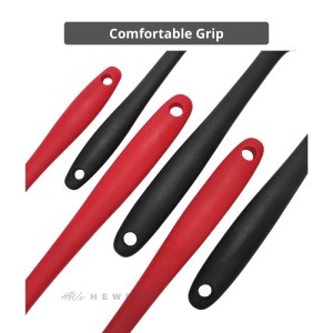 HWx 3 Pieces Set Non-stick Silicone Spatula Set Kitchen Utensils One Piece Design Heat Resistant for Cooking Use (Red/Black/Green/Pink/Orange/Purple)