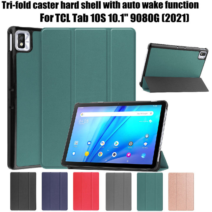 Tri-fold caster hard shell case For TCL Tab 10S case 9080G