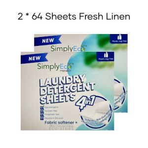SimplyEco Laundry Detergent Sheets (128 Sheets - Fresh Linen)
