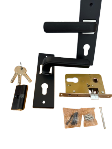 1 SET KUNCI PINTU RUMAH UKURAN KECIL 16CM HITAM DOFF MINIMALIS AIGO PREMIUM / GAGANG PINTU HITAM