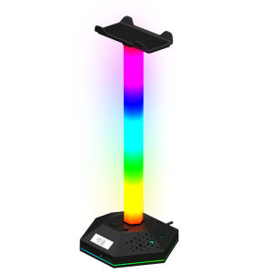 RGB Gaming Headphone Display Stand 12 Light-Mode 3.5mm Audio Headset Holder