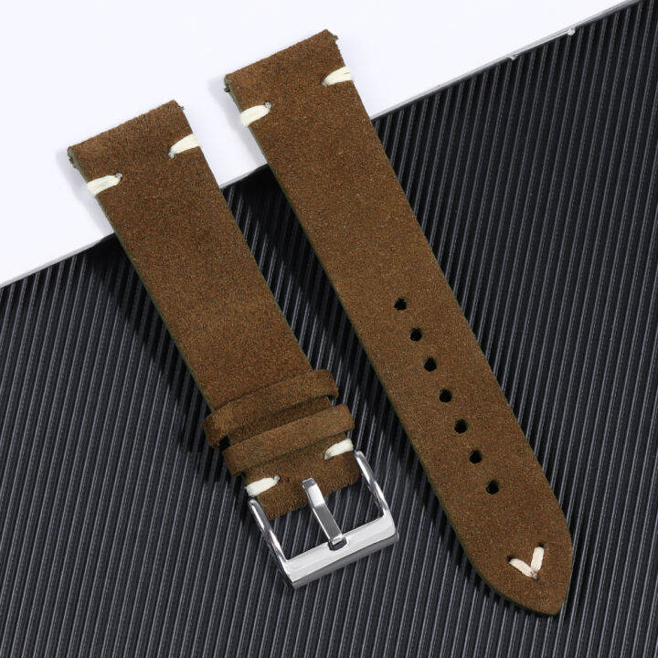 LANGLEY Watches Accessories Vintage Deerskin Leather Watch Band Hand ...