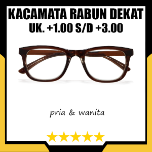 Kacamata Baca Full Plus (+) atau Rabun Dekat Dengan Warna Frame Coklat Tersedia Ukuran +1.00 sampai +3.00 Bentuk Kotak