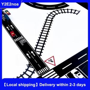 【Local shipping】 1Roll 5M 1:12 Dollhouse Road Traffic Railway Track Scene Tape Sticker Miniature Parking Scene Curve Sticker Model Decor Toy Accessories