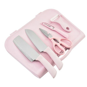 Knives Set Outdoor Kitchen Knife Set 8PCS Stainless Steel Scissor Chef Knife Paring Knife Peeler Cleaver