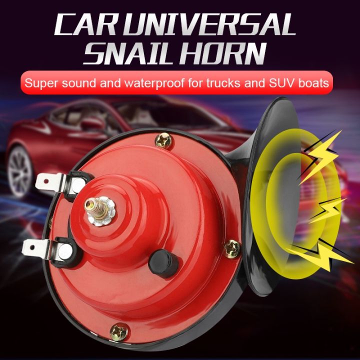 thumbnail image 2 of 2x 12V 300DB Super Loud Train Horns – Waterproof Stainless Steel For Car, Truck, SUV, Boat (Red) 2 of 6