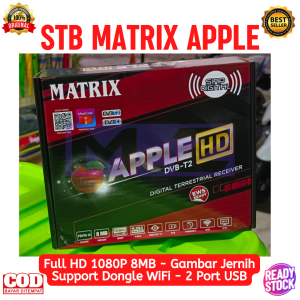 Set TV Box Digital Matrix Apple DVB-T2 8MB 1080 Full HD TV Digital Receiver Free HDMI - STB Bisa Yutub vidio WETV via WIFI - STB bisa share screen ke HP Tablet - STB Bisa Record dengan FD - Alat Penangkap Siaran TV Digital - STB TV Digital - bisa COD