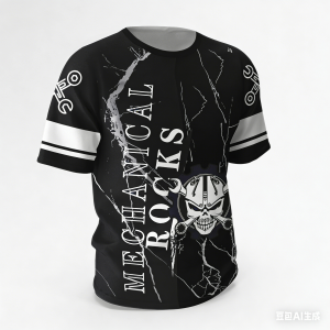[Local Stock] VCC Funny 3D Skull Pattern Mens T Shirt Fashion Maintenance Worker Uniform Casual O-neck Short Sleeve Tops Summer Trend Streetwear