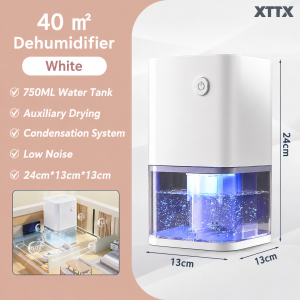 XTTX+Tixx Air Dehumidifier 2.5L Water Tank f 45dB Low Noise Moisture Absorber Indoor for Home capacity 60㎡