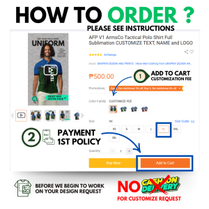 Customize rate for AFP V1  Tactical Polo Shirt - Design and Source file only