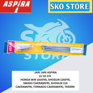 Ruji Jari Jari 11-10-172 Aspira Spoke Set HONDA WIN 100(FR) SHOGUN 125(FR) SMASH CAKRAM(FR) SHOGUN 110 CAKRAM(FR) TORNADO CAKRAM(FR) TRS(RR) Original Murah