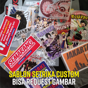 BA144 Custom Sticker Sablon Setrika Untuk Di Kaos atau Kain - Bisa custom gambar suka suka