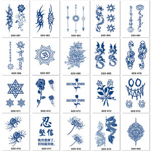 ZEEMIN Manufacturer wholesale Internet celebrity herbal juice semi-permanent tattoo sticker sample processing simulation to map custom tattoo sticker