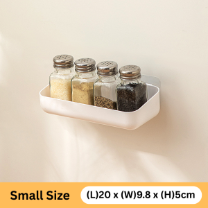 BEULIFE Multi-Purpose Bathroom Kitchen Wall Shelf Rack Spices Bottle Storage Rack Rak Dinding Dapur