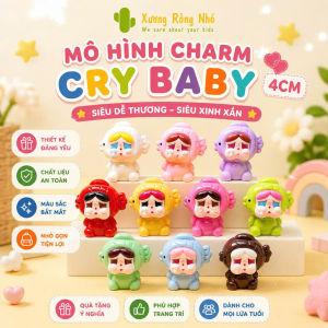 Mô hình Charm DIY cao cấp Cry Baby 4cm ngồi đáng yêu sắc sảo