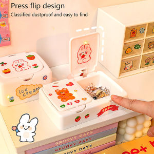 GG Kawaii Phim Hoạt Hình Bàn Tổ Chức Hộp Nút Mỹ Phẩm Lưu Trữ Hộp Với Nắp Mini Đồ Trang Sức Tổ Chức Mỹ Phẩm Trang Điểm Container