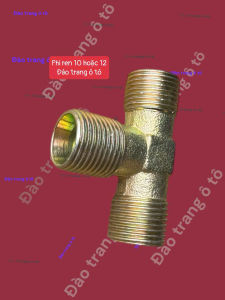 Cút ren chữ T 10 hoặc 12 cút 3 đầu ren chia hơi chia nước chống rỉ chống dò hơi lắp cho đường hơi xe ô tô
