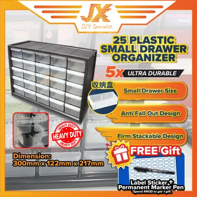 25 Multipurpose Small Item Accessories Storage Plastic Drawer Stackable Small Hardware Spare Part Storage Organizer