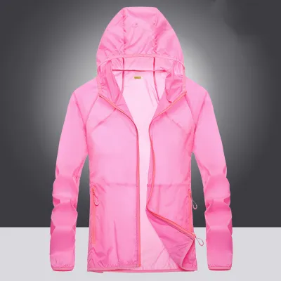 Outdoor Sport Skin Clothes Men Women Quick Dry Hiking Jacket Waterproof Raincoat Windbreaker Sun Protection Quick Hooded Jackets