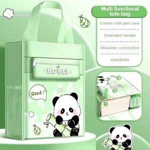 COD Over 1pc Canvas Tote School Bag Five-layer Astronaut/Capybara/Panda/Sweet Girl Handheld File Bag Multifunction Portable Art Storage Bag Boys Girls